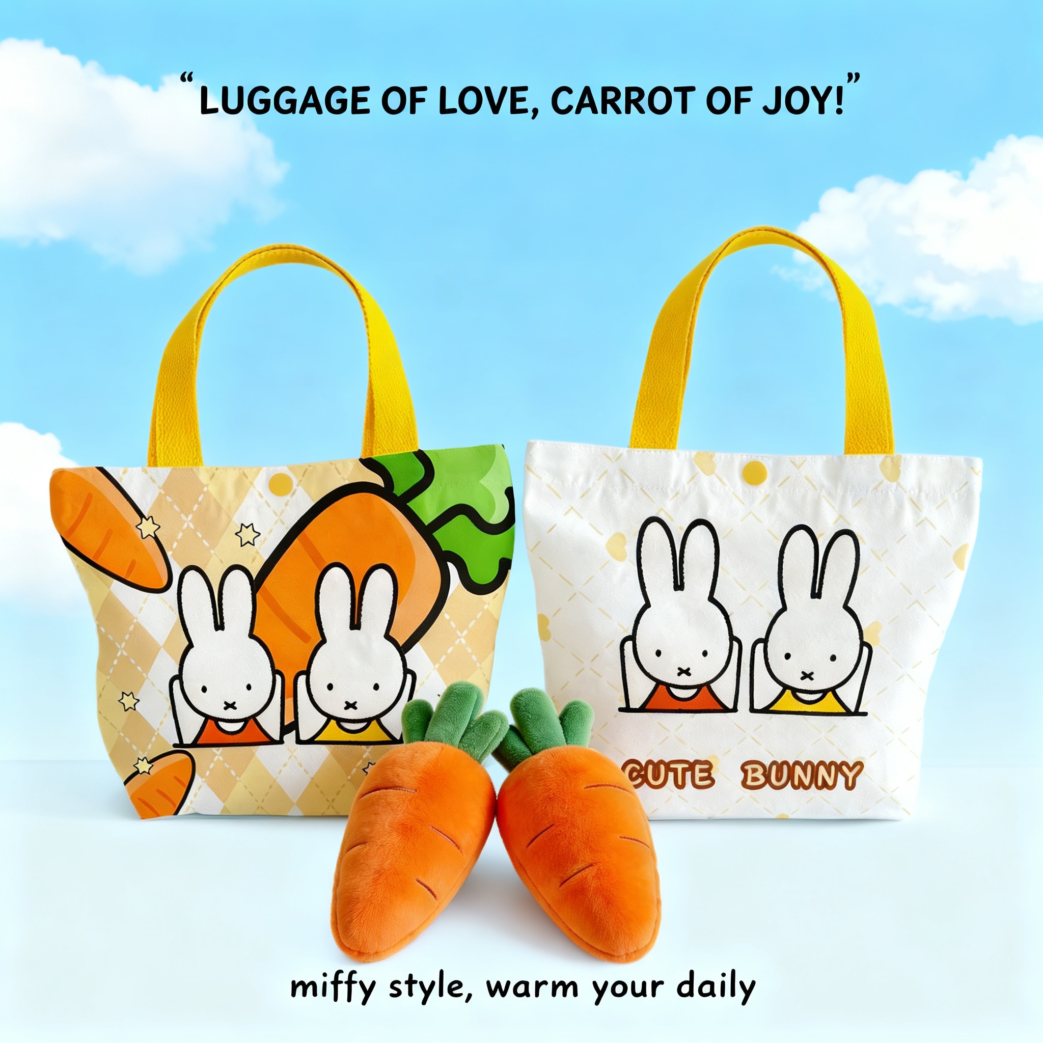 Party Favor Bag - Creative Cartoon Miffy Rabbit Canvas Bag