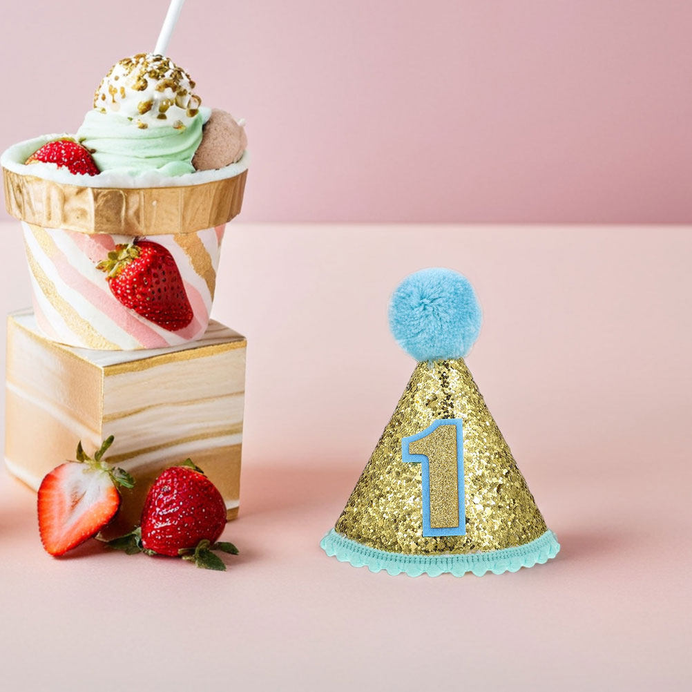 Party Hat Cone - 2Pcs Adorable First Birthday Hat Cone