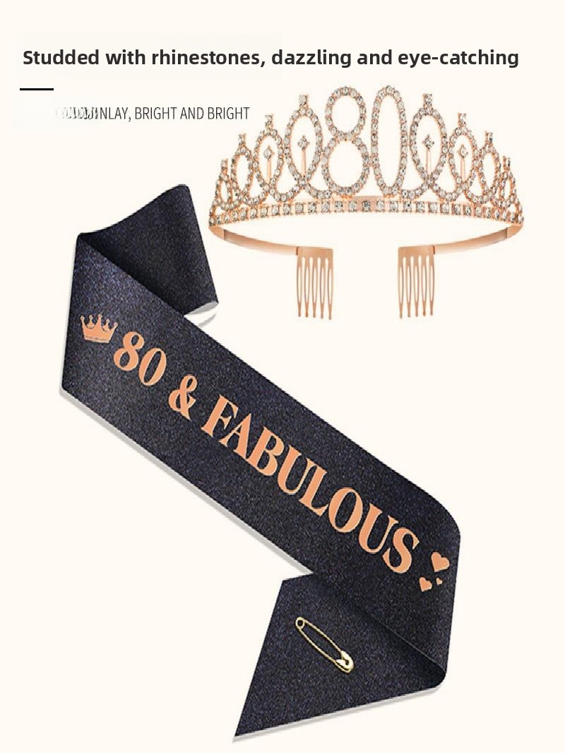 Champagne Gold Sparkle Crown S - Birthday Sash Glitter 리뷰 및 가격