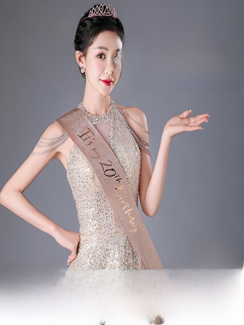 Champagne Gold Sparkle Crown S - Birthday Sash Glitter 리뷰 및 가격