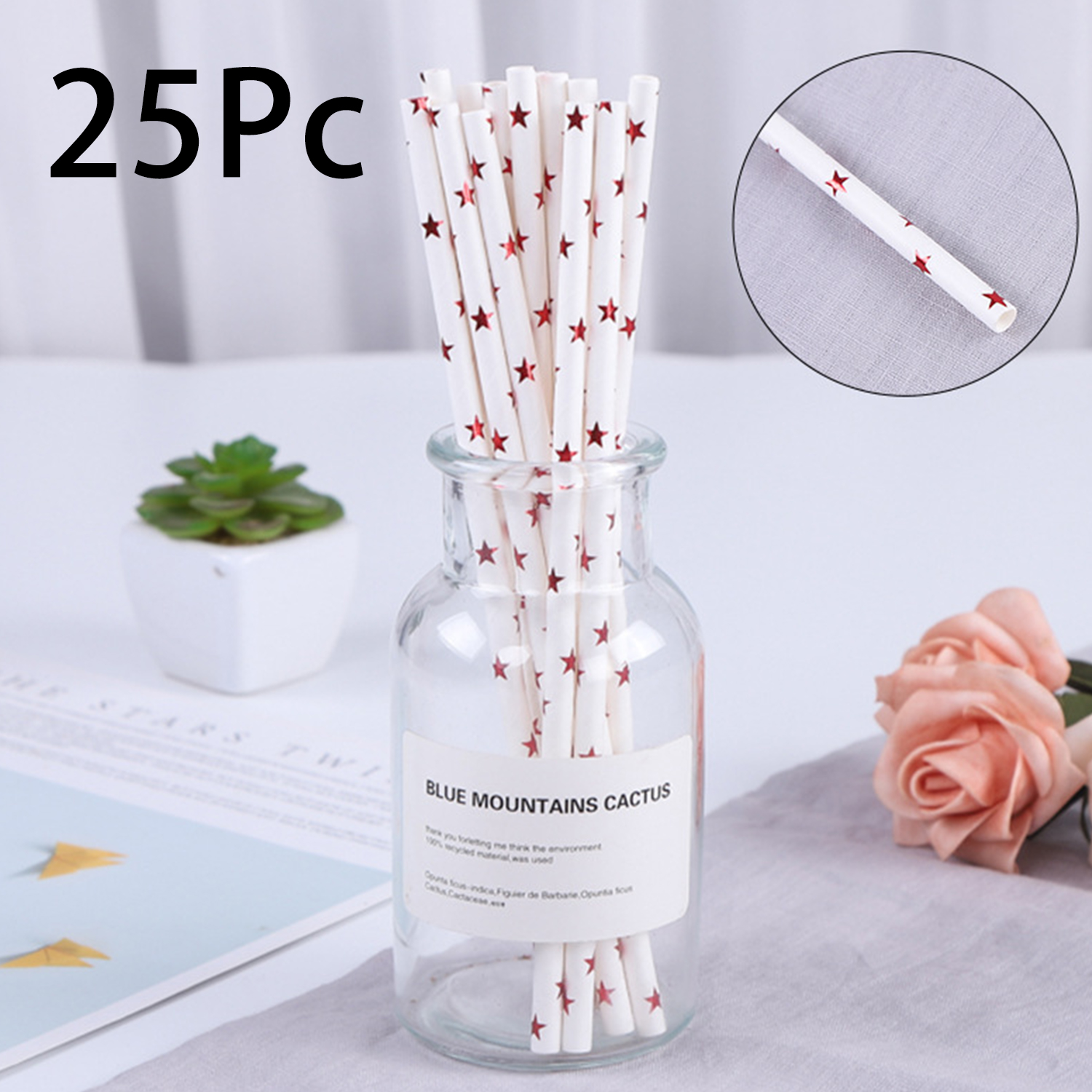25 Pcs Colorful Disposable Pap - Paper Straw Color 리뷰 및 가격