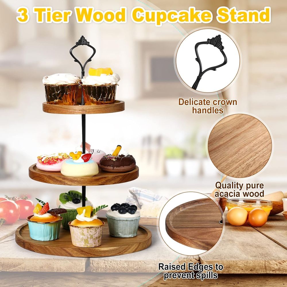 3 Set 3 Tier Wood Cupcake Stan - Cupcake Stand Tier 리뷰 및 가격