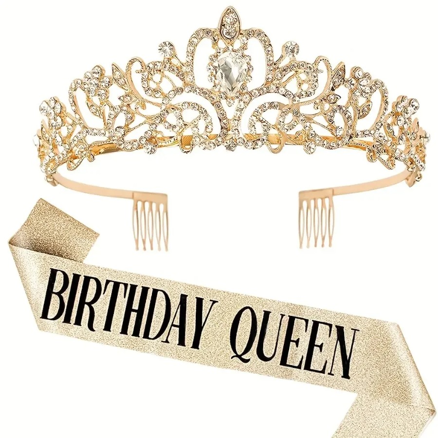 2pcs/Set Bling Rhinestone Crys - Birthday Sash Glitter 리뷰 및 가격