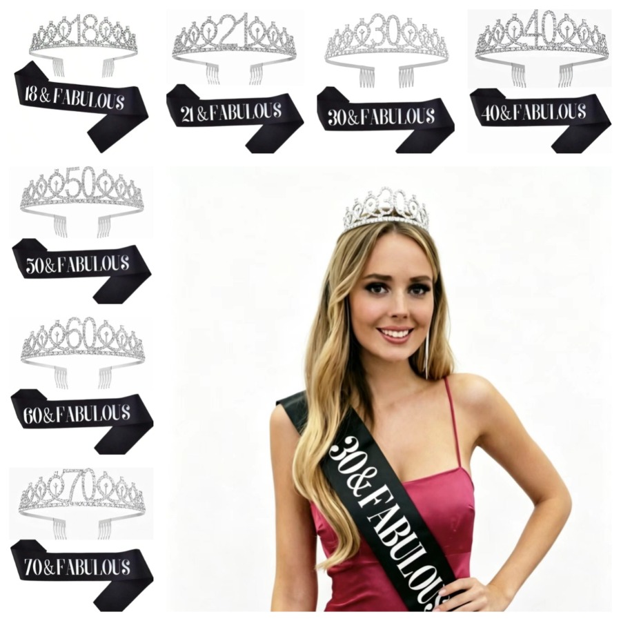 Glitter Silvery Birthday Tiara - Birthday Sash Glitter 리뷰 및 가격