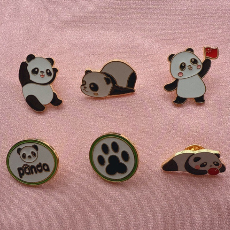 6pcs Cartoon China Panda Badge - Eve Party 리뷰 및 가격