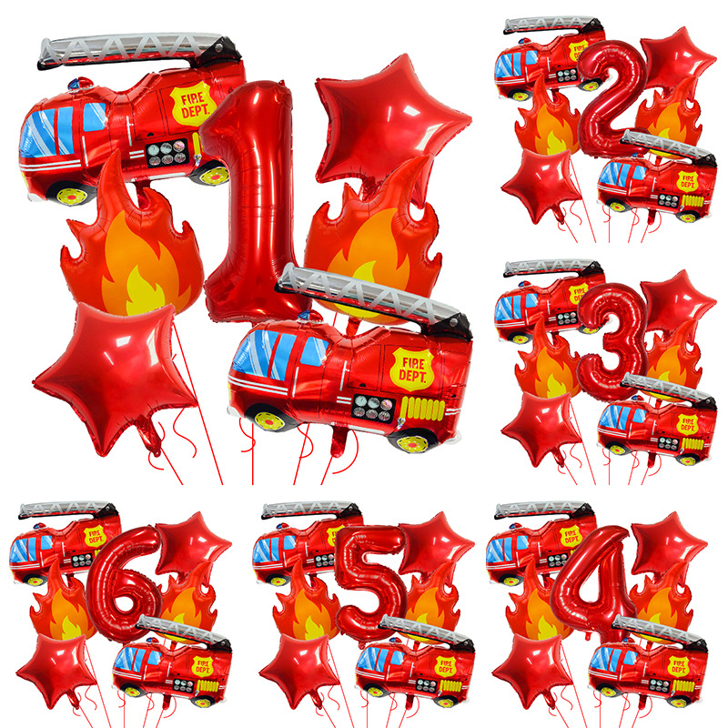 7PCS Fire Truck Themed Flame N - Balloon Arch Kit 리뷰 및 가격