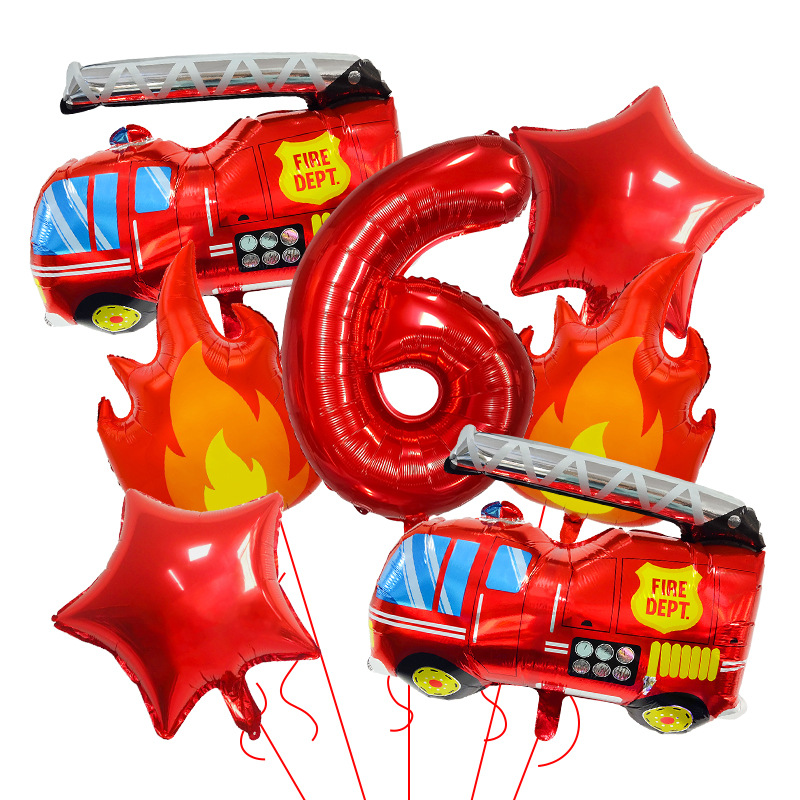 7PCS Fire Truck Themed Flame N - Balloon Arch Kit 리뷰 및 가격