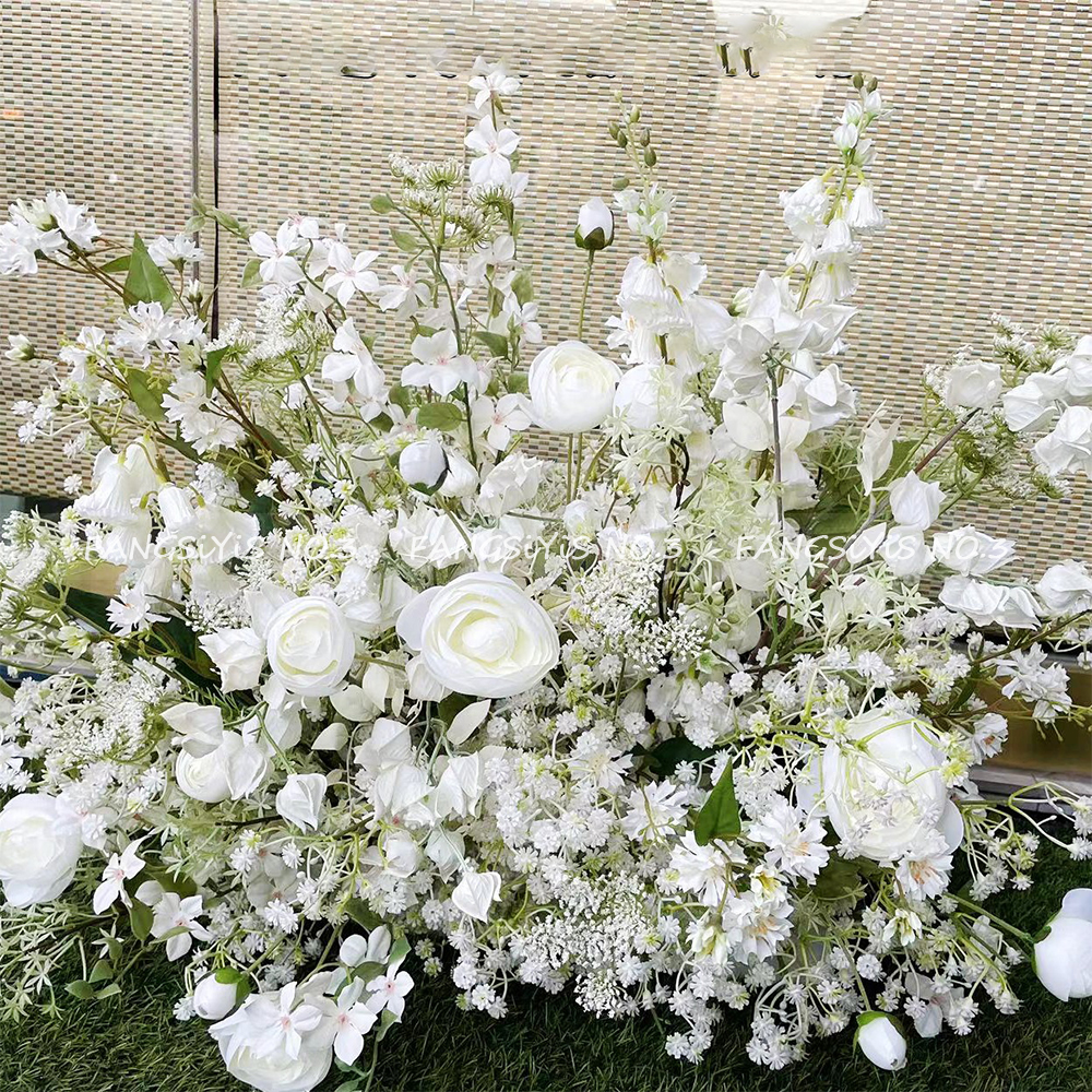 100/50CM Artificial White Rose - Flower Wall Panel 리뷰 및 가격