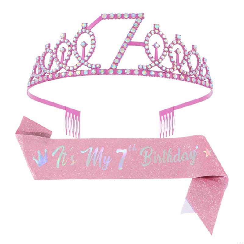 Glittering Pink Birthday Tiara - Birthday Sash Glitter 리뷰 및 가격