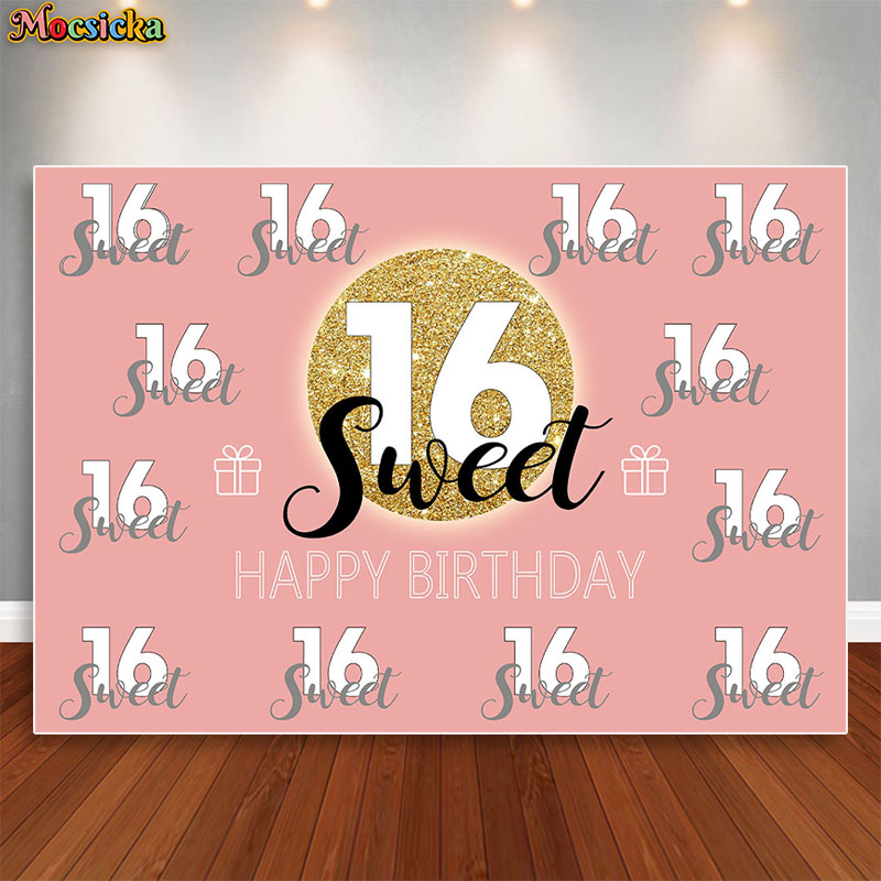 Mocsicka Sweet 16 Birthday Bac - Dessert Table Backdrop 리뷰 및 가격