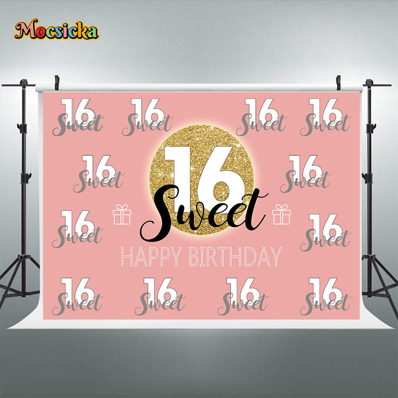 Mocsicka Sweet 16 Birthday Bac - Dessert Table Backdrop 리뷰 및 가격