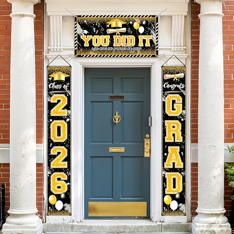 2D 3Pcs 2026 Graduation Banner - Party Banner Gold 리뷰 및 가격