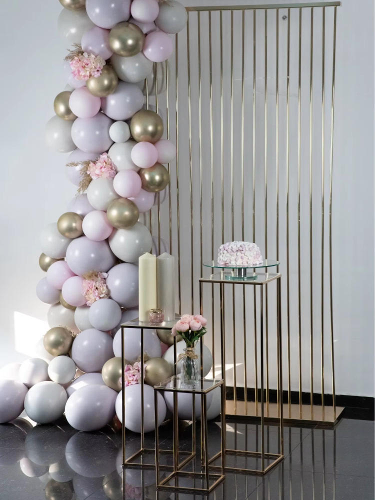 Shiny Gold Metal Frame Flower  - Dessert Table Backdrop 리뷰 및 가격