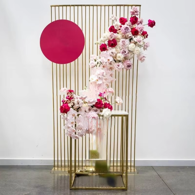 Shiny Gold Metal Frame Flower  - Dessert Table Backdrop 리뷰 및 가격