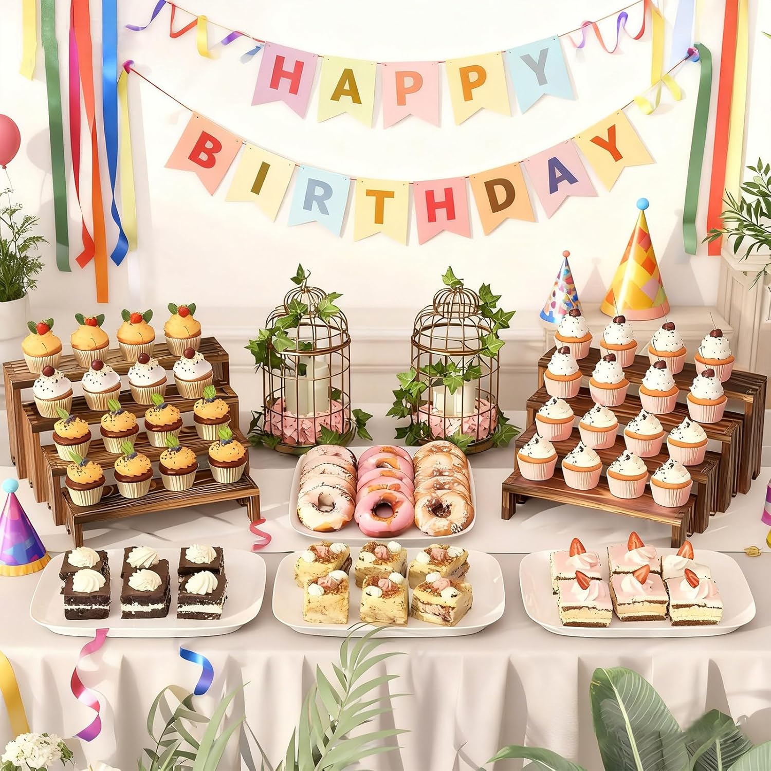 2 Tier Wooden Cupcake Stand Se - Cupcake Stand Tier 리뷰 및 가격