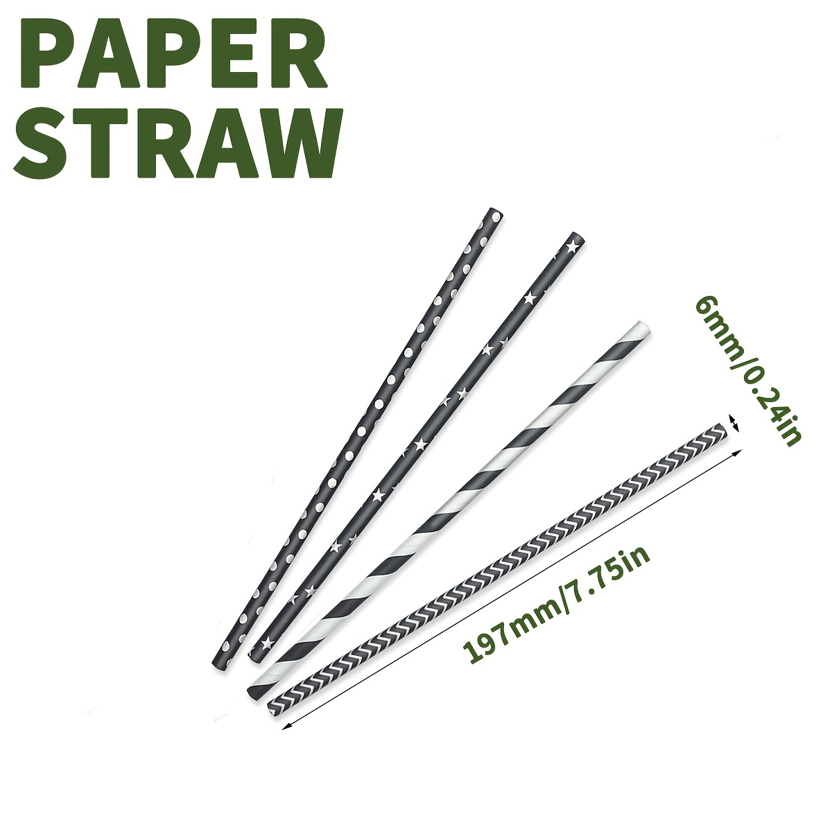100pcs of disposable black mix - Paper Straw Color 리뷰 및 가격