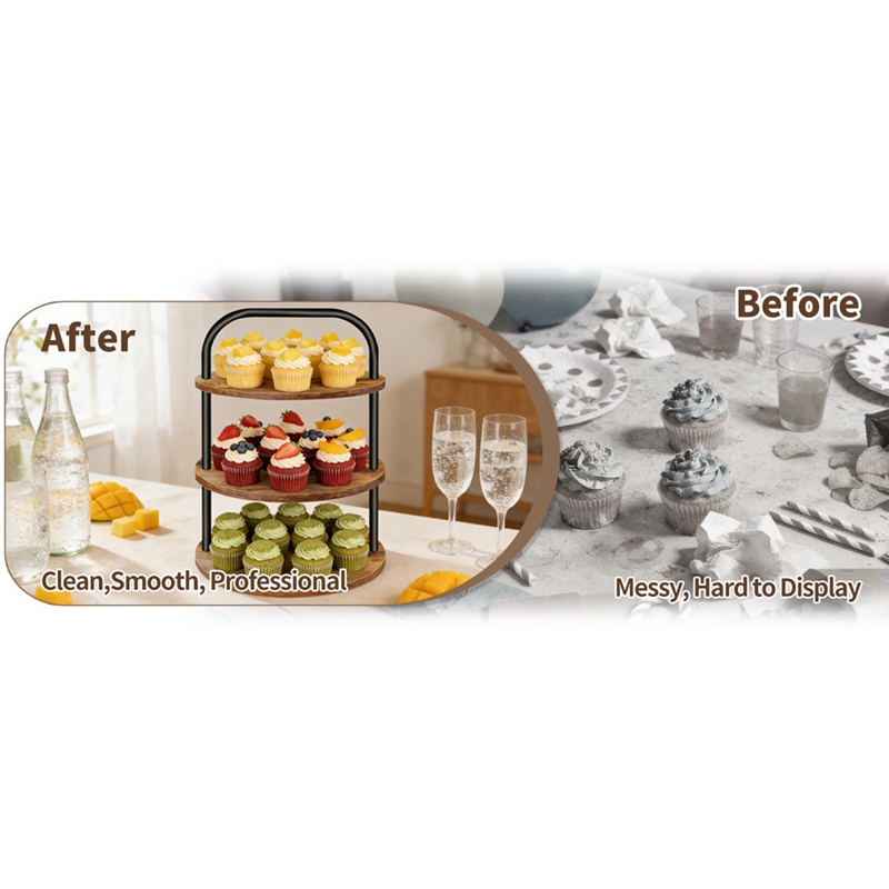 ABLN-Wooden Cupcake Stand Dess - Cupcake Stand Tier 리뷰 및 가격