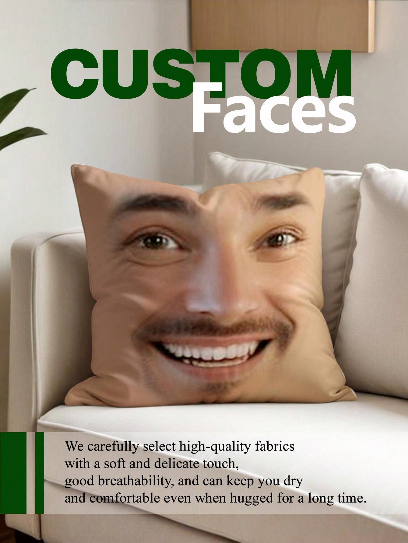 1pc Custom Face Square Pillow  - Eve Party 리뷰 및 가격