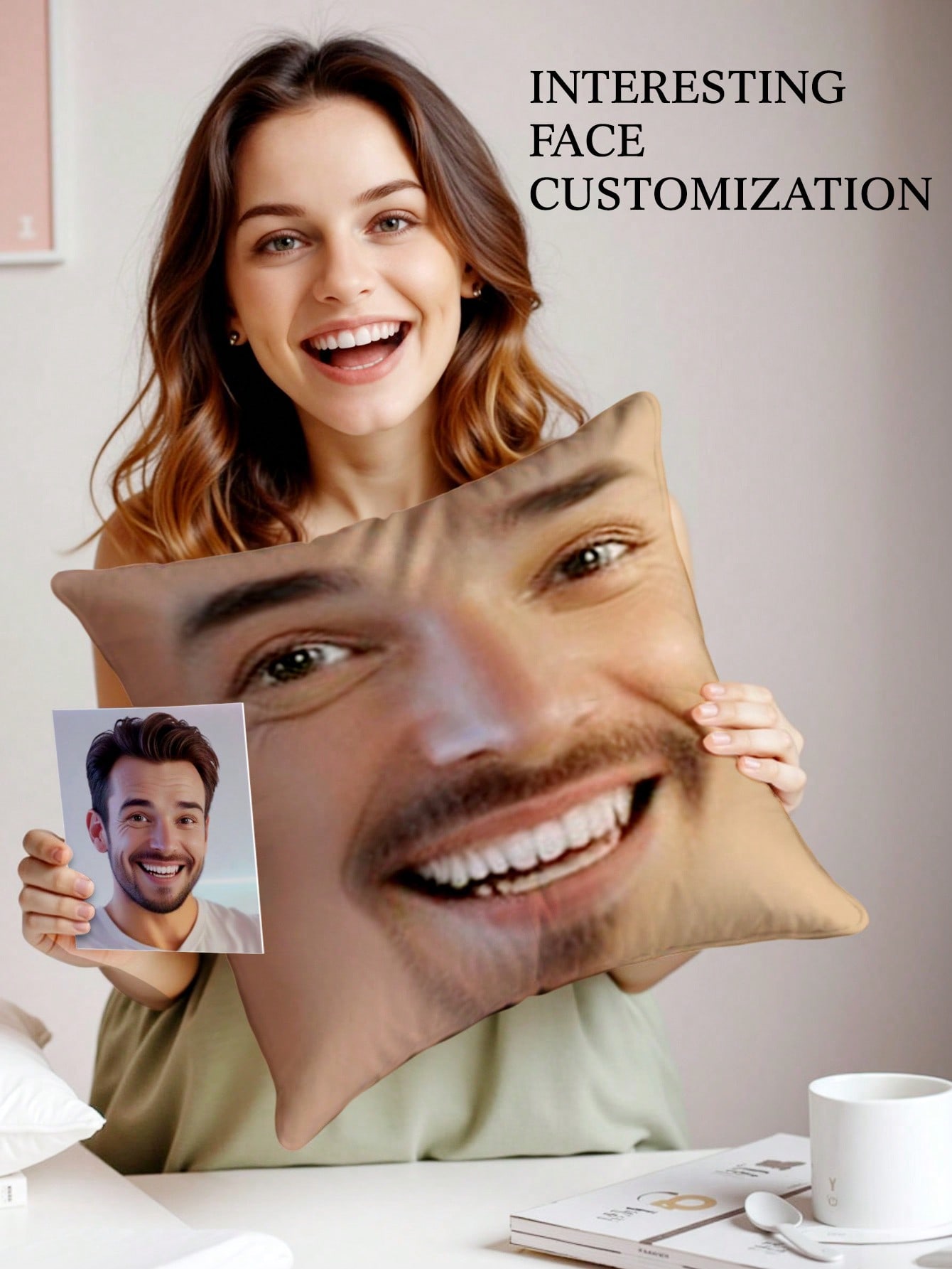 1pc Custom Face Square Pillow  - Eve Party 리뷰 및 가격