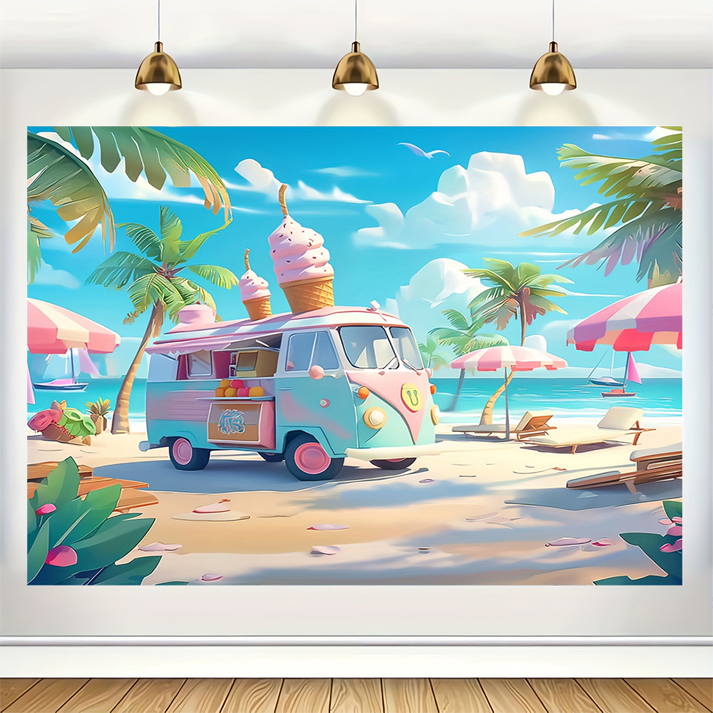 Sweet Ice Cream Theme Backdrop - Dessert Table Backdrop 리뷰 및 가격