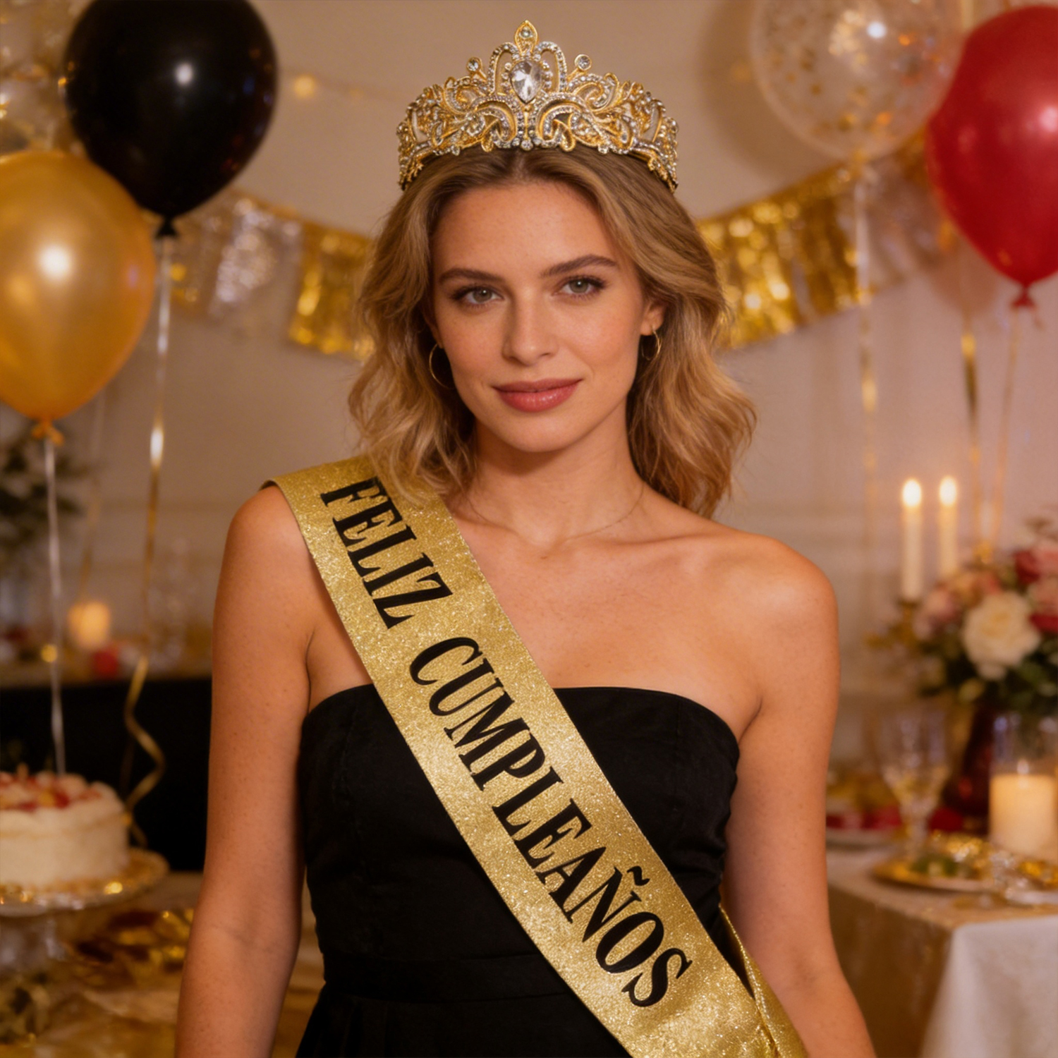 Gold Glitter Feliz Cumpleaños  - Birthday Sash Glitter 리뷰 및 가격