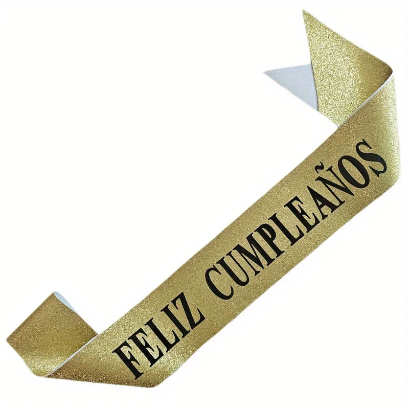 Gold Glitter Feliz Cumpleaños  - Birthday Sash Glitter 리뷰 및 가격