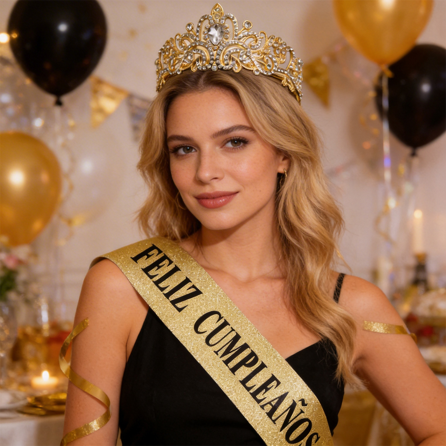 Gold Glitter Feliz Cumpleaños  - Birthday Sash Glitter 리뷰 및 가격