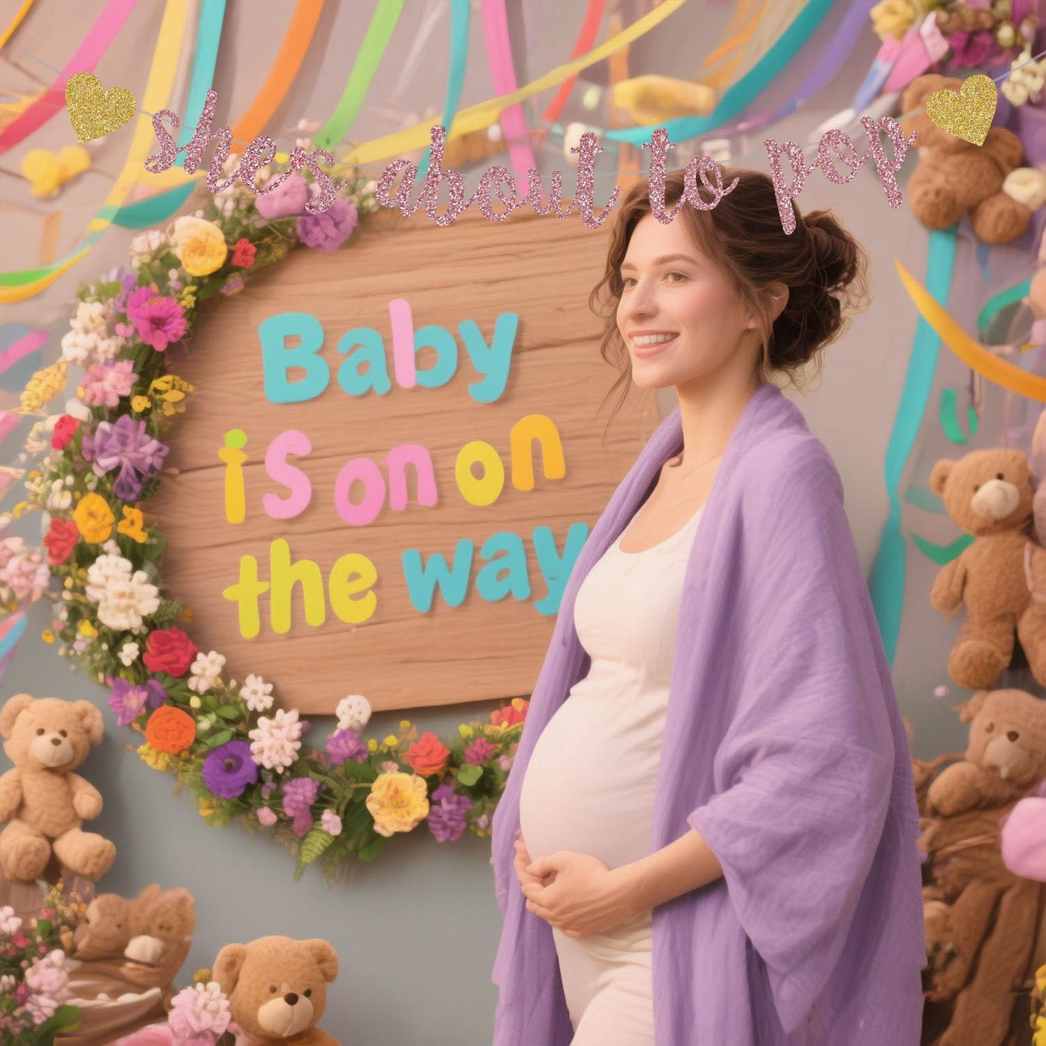 She's About to Pop Banner,Rose - Party Banner Gold 리뷰 및 가격