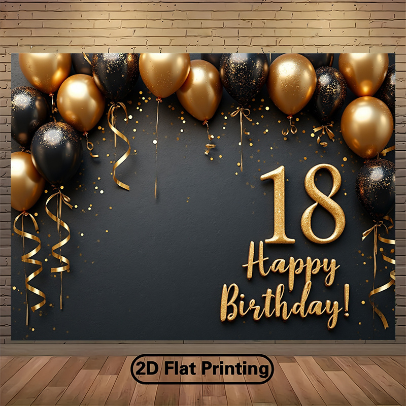 2D 1Pc Black & Gold Balloons B - Party Banner Gold 리뷰 및 가격