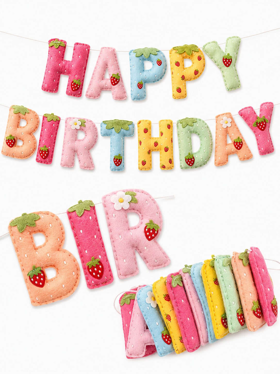 Strawberry Theme Happy Birthda - Dessert Table Backdrop 리뷰 및 가격