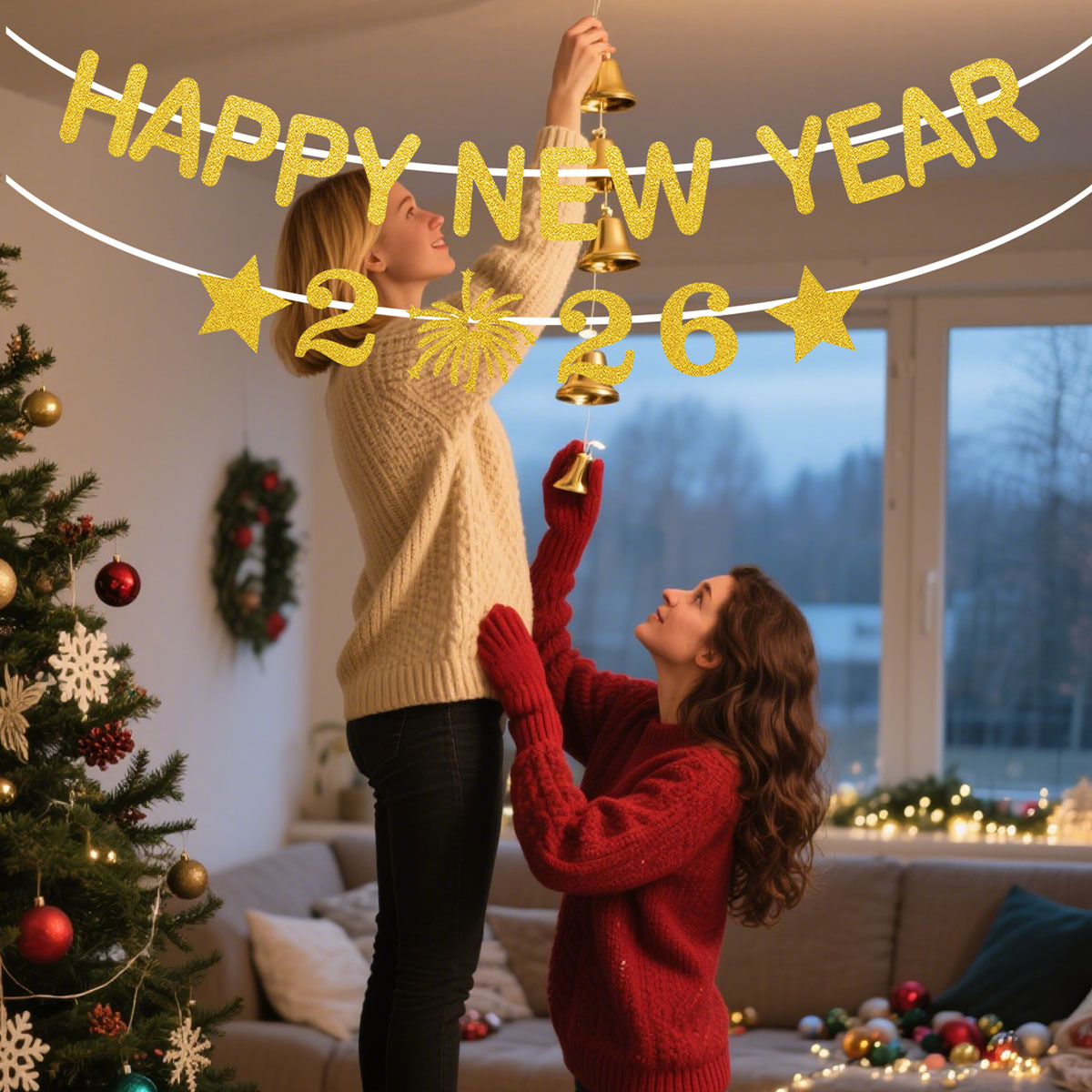 1Set 2026 Happy New Year Decor - Party Banner Gold 리뷰 및 가격