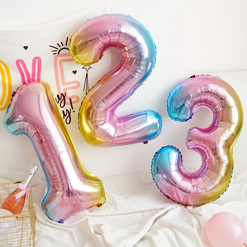 32inch Rainbow Gradient Number - Balloon Pump Hand 리뷰 및 가격