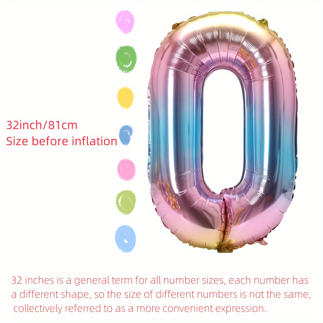 32inch Rainbow Gradient Number - Balloon Pump Hand 리뷰 및 가격