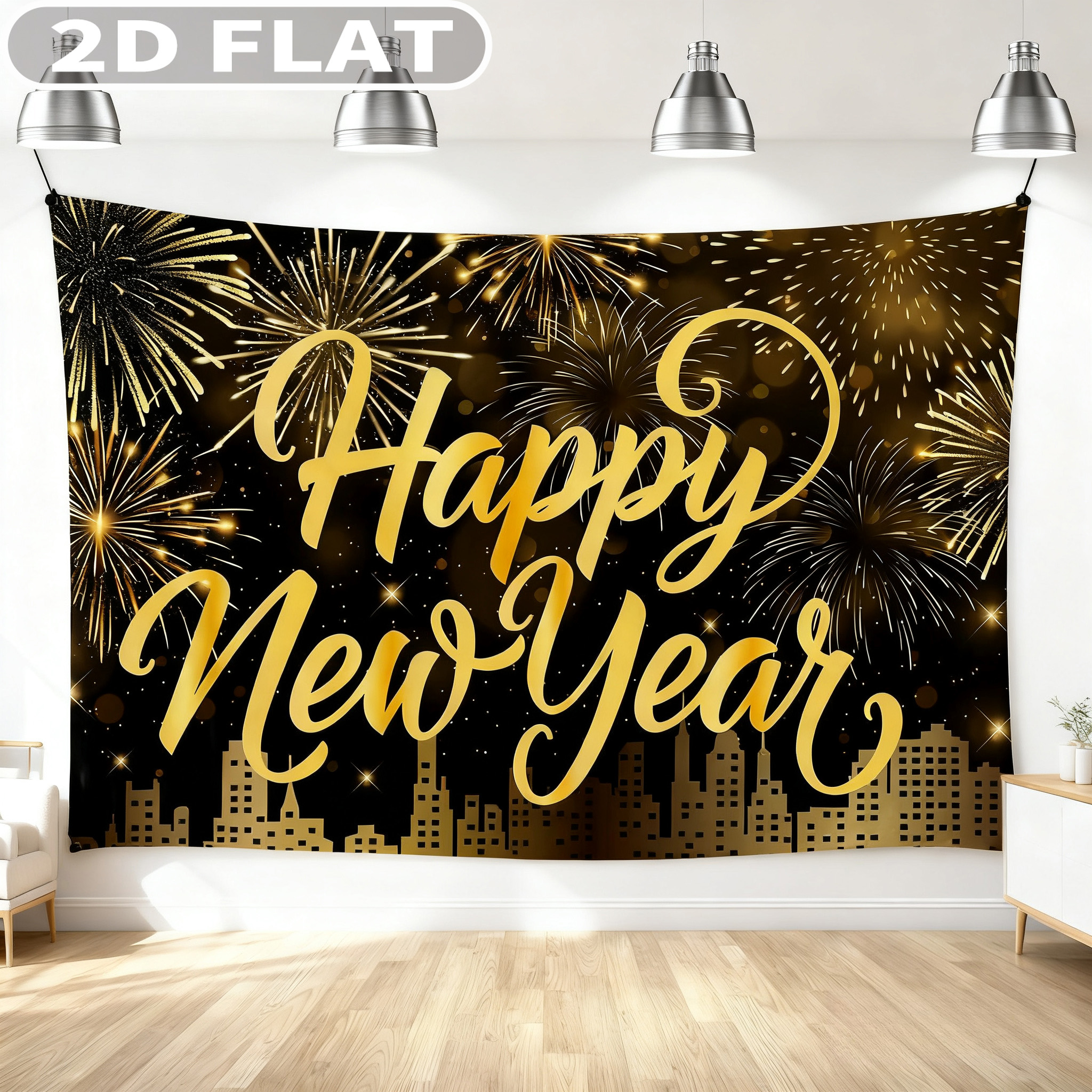 1pc Happy New Year Party Photo - Party Banner Gold 리뷰 및 가격
