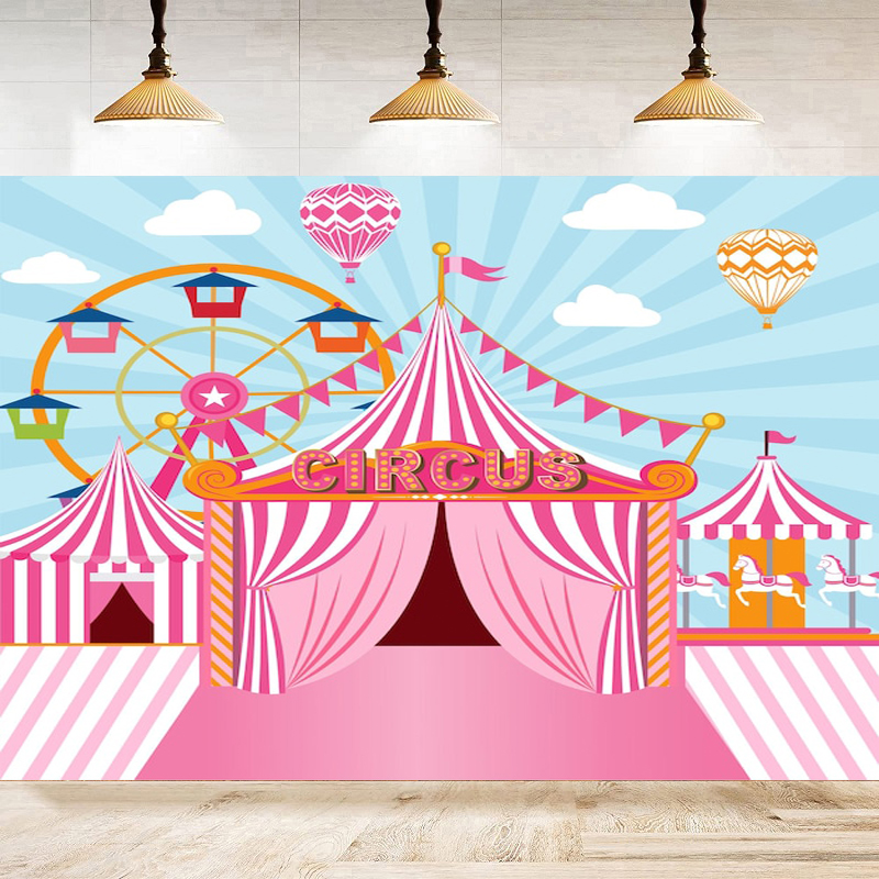 Pink Circus Photography Backdr - Dessert Table Backdrop 리뷰 및 가격