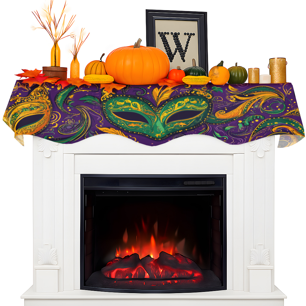 1Pc Carnival Mask Fireplace Sc - Party Banner Gold 리뷰 및 가격