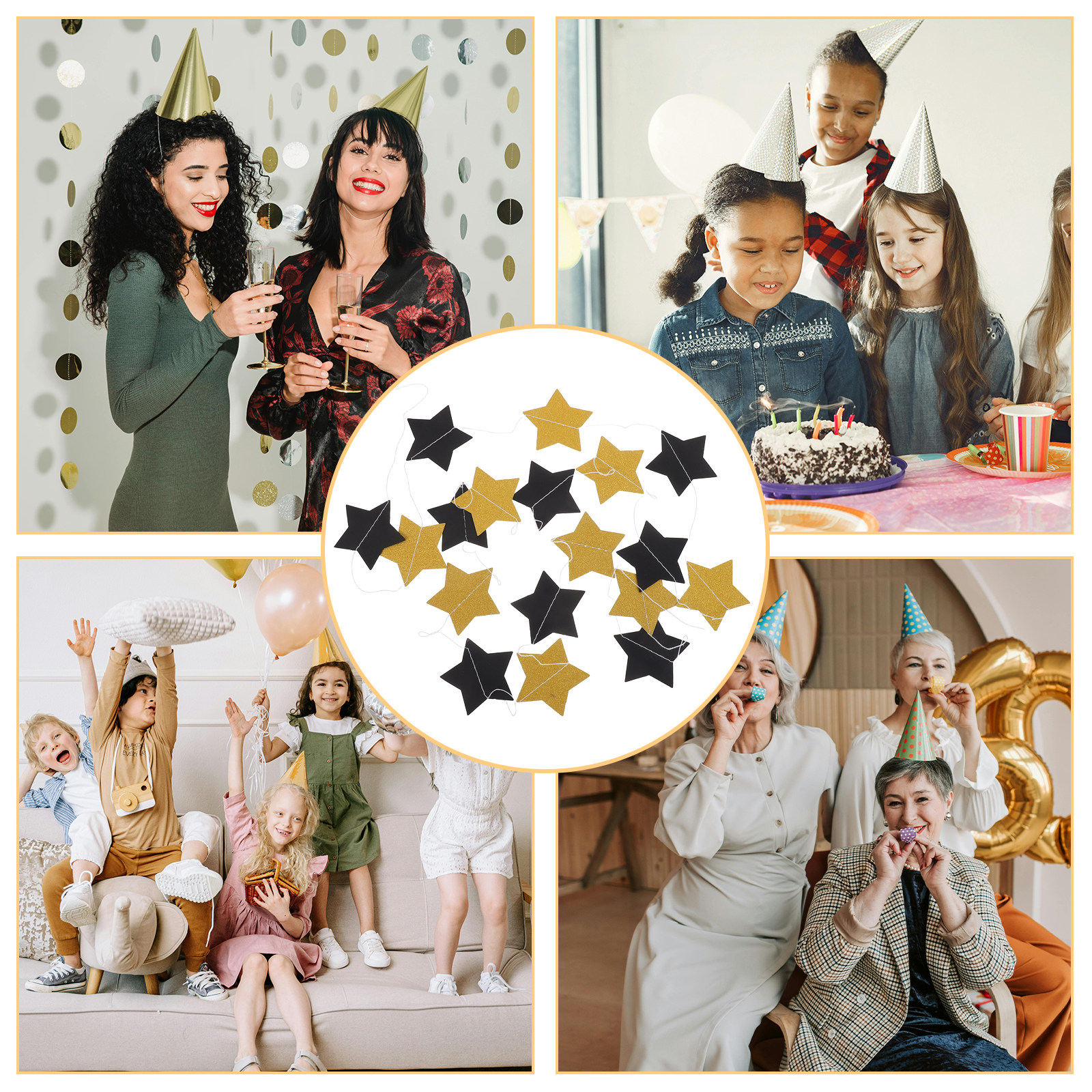2Pcs Party Garland Gold Glitte - Party Banner Gold 리뷰 및 가격