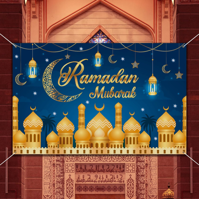 VIKAMA Ramadan Mubarak Blue Go - Party Banner Gold 리뷰 및 가격