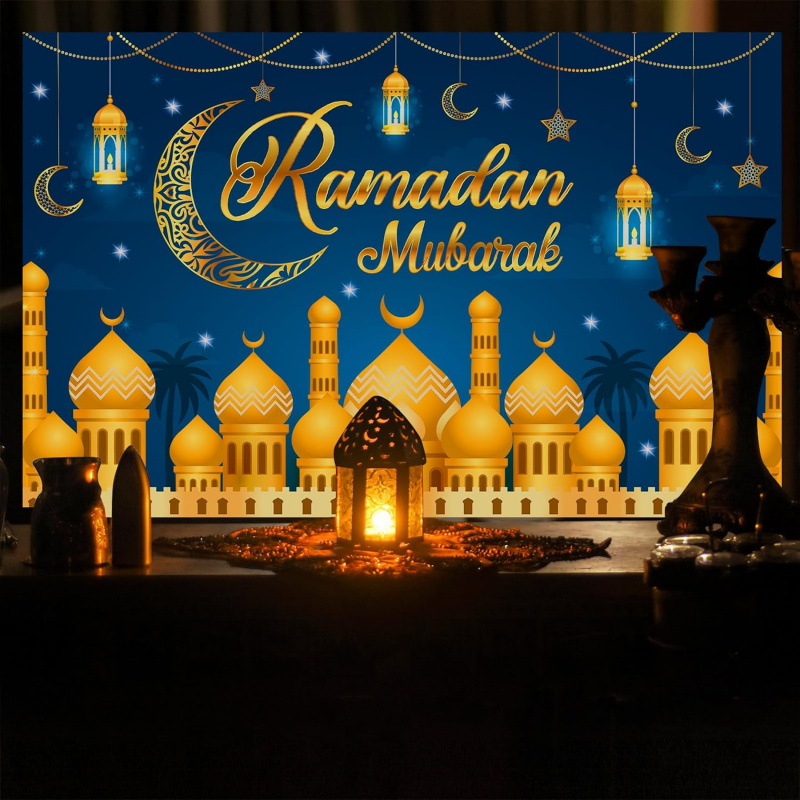 VIKAMA Ramadan Mubarak Blue Go - Party Banner Gold 리뷰 및 가격