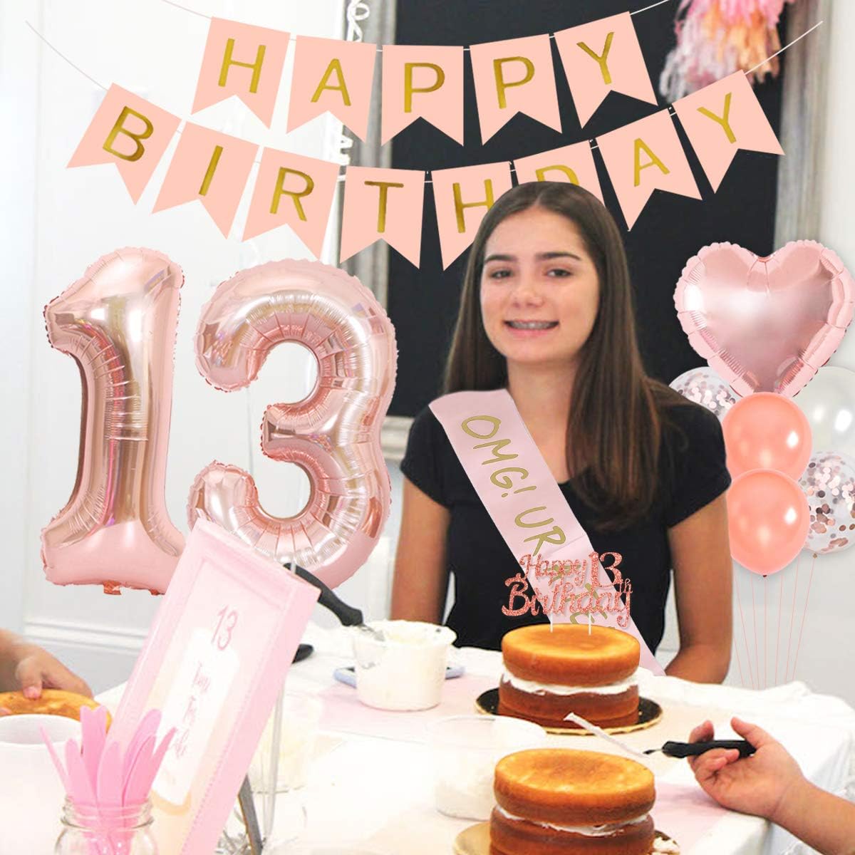 13th Birthday Party Decoration - Party Banner Gold 리뷰 및 가격