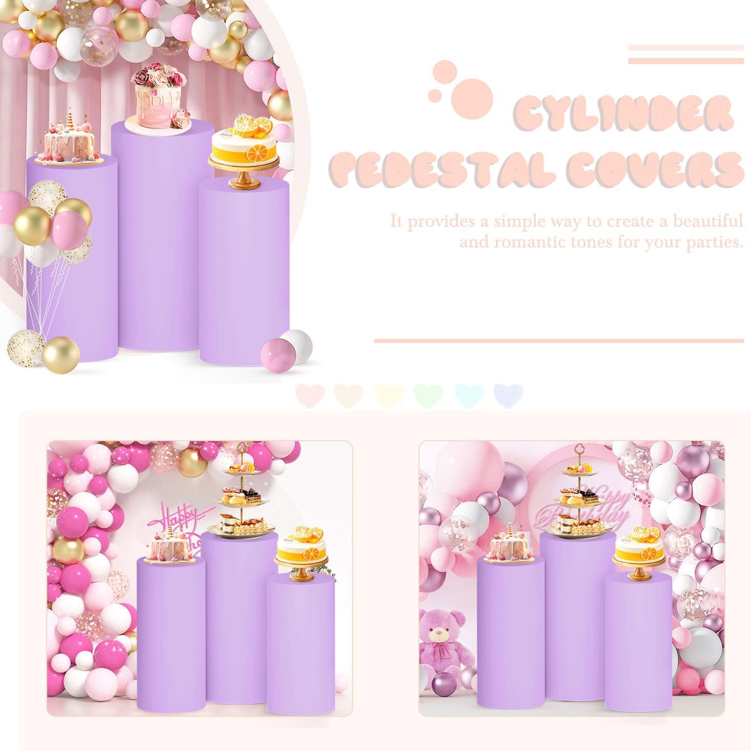 Yeele Purple Cylinder Stand Co - Dessert Table Backdrop 리뷰 및 가격