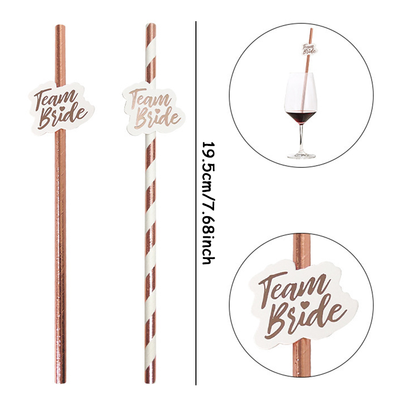 10pcs Team Bride Rose Gold Str - Paper Straw Color 리뷰 및 가격