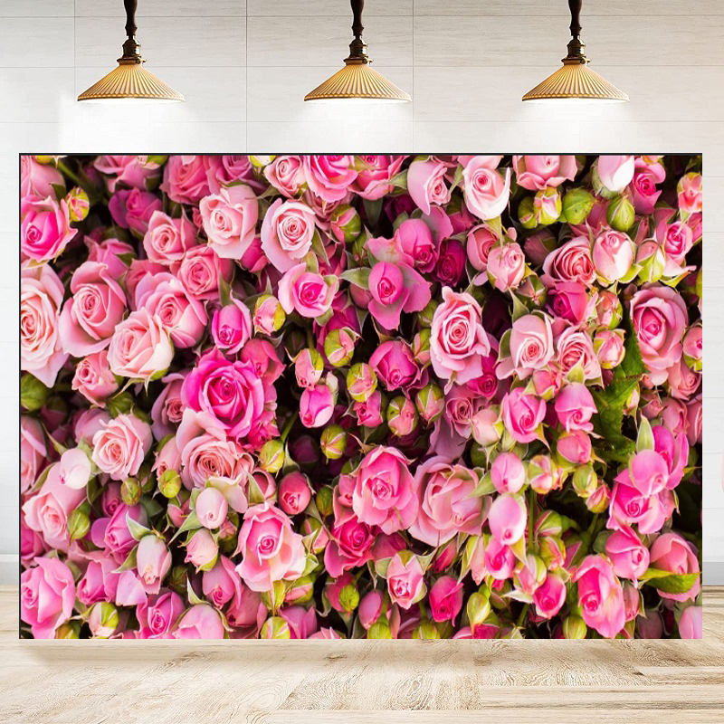 Pink Red Rose Flowers Theme Ph - Dessert Table Backdrop 리뷰 및 가격