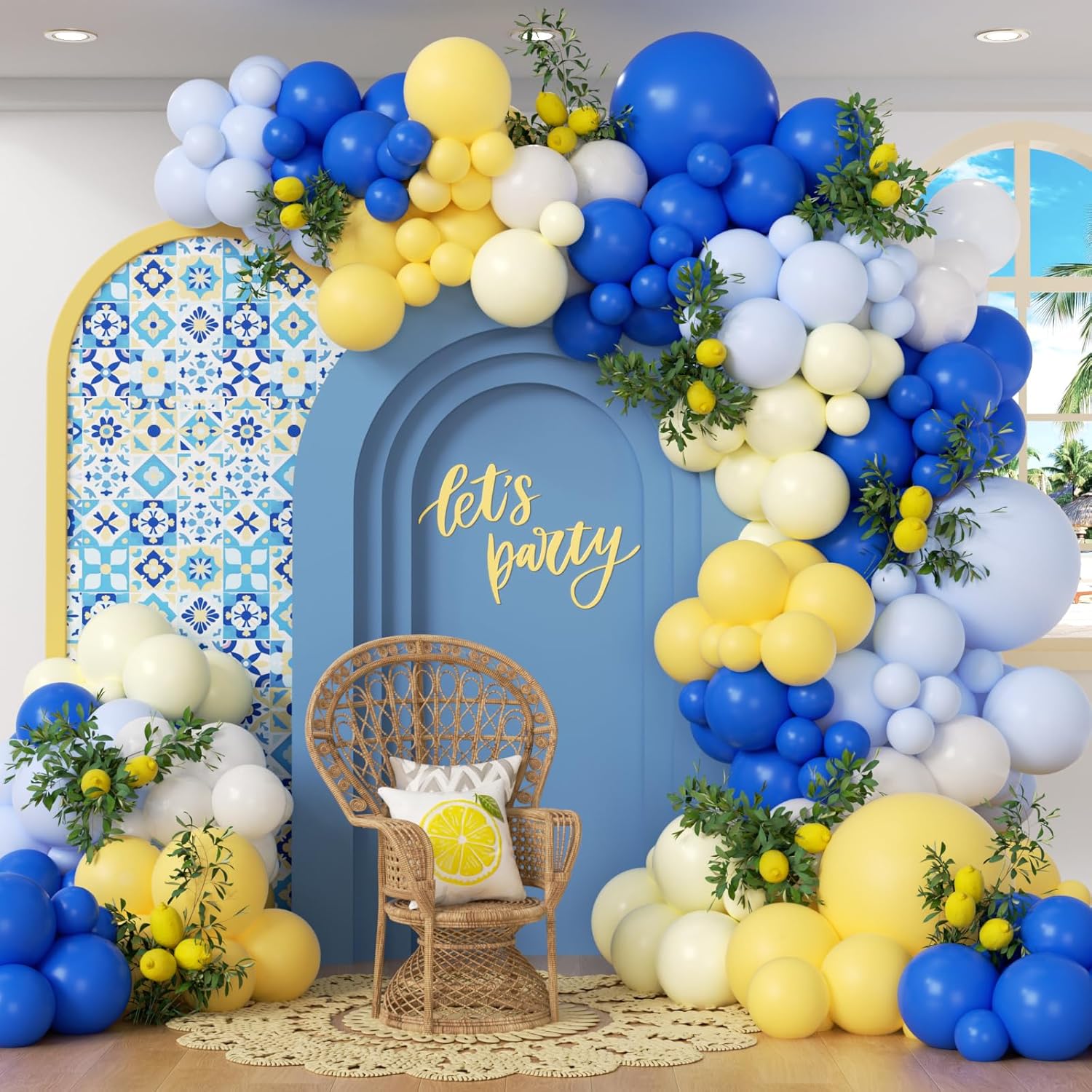 116Pcs Blue and Yellow Balloon - Balloon Arch Kit 리뷰 및 가격