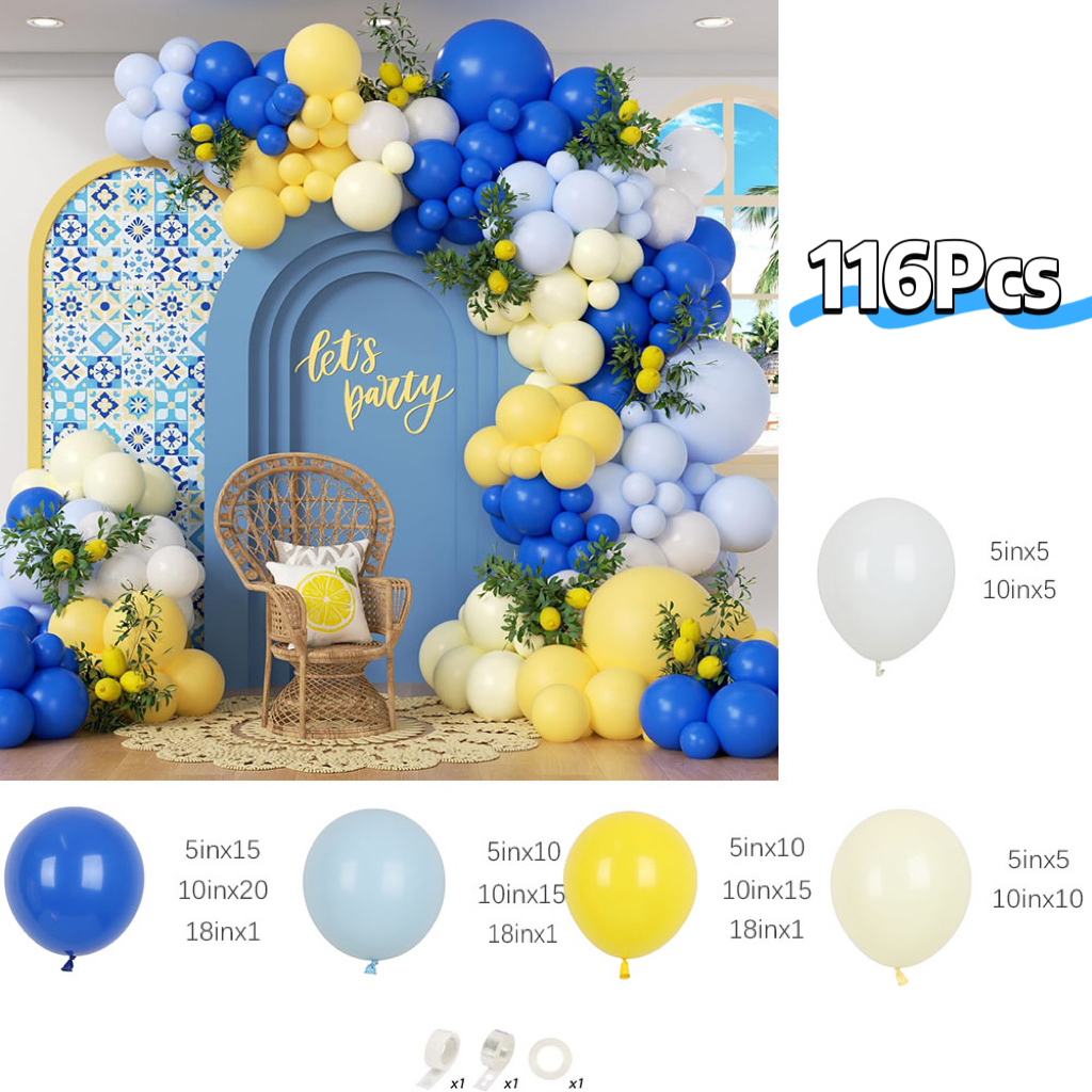 116Pcs Blue and Yellow Balloon - Balloon Arch Kit 리뷰 및 가격