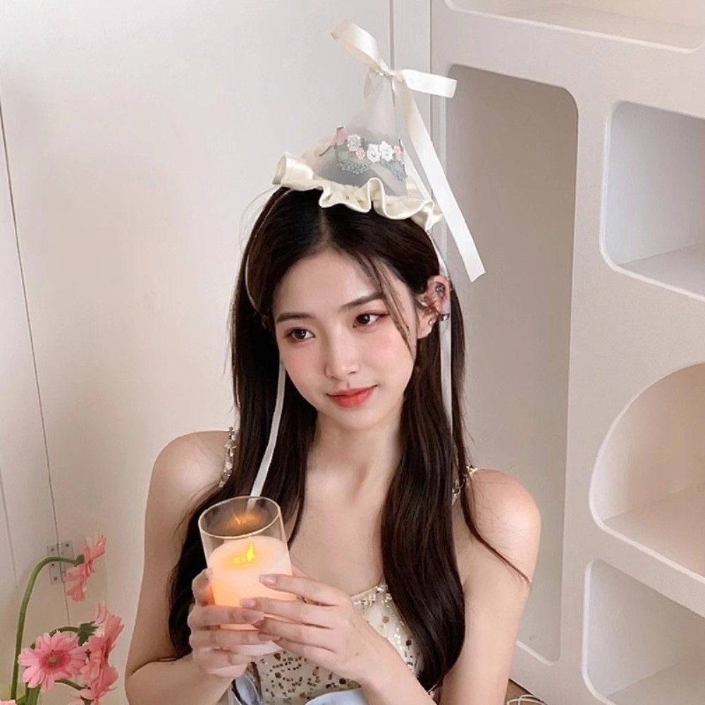 Cute Style Embroidery Mesh Bir - Party Hat Cone 리뷰 및 가격