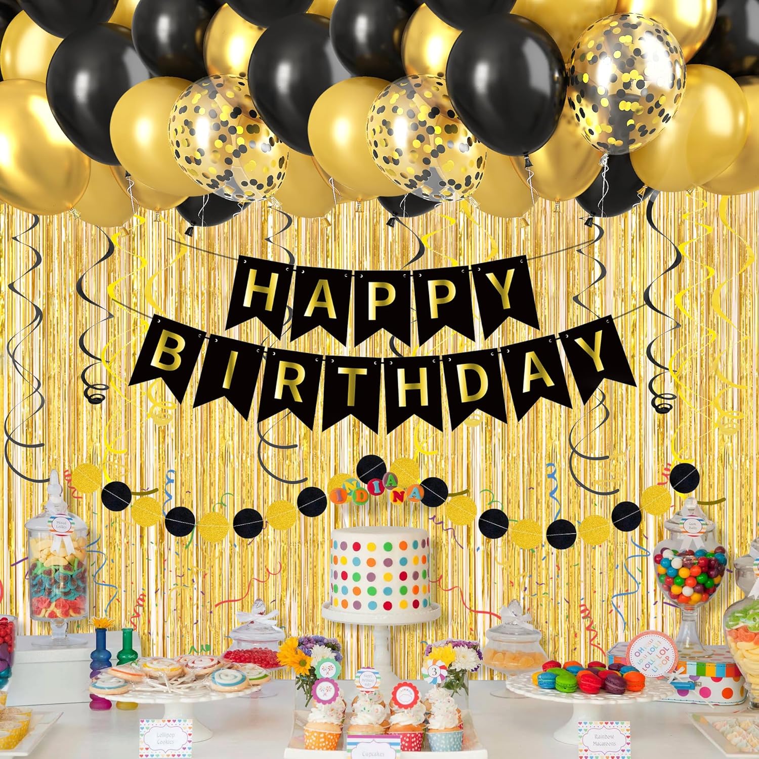 Black Gold Happy Birthday Deco - Balloon Arch Kit 리뷰 및 가격