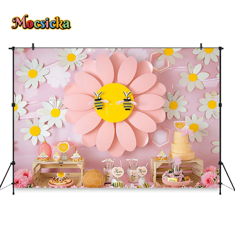 Mocsicka Sweet Daisy Girl Birt - Dessert Table Backdrop 리뷰 및 가격