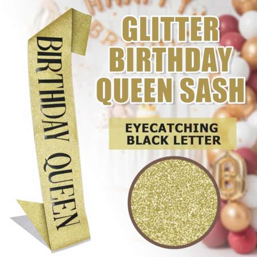 Birthday Queen Sash Glitter Go - Birthday Sash Glitter 리뷰 및 가격