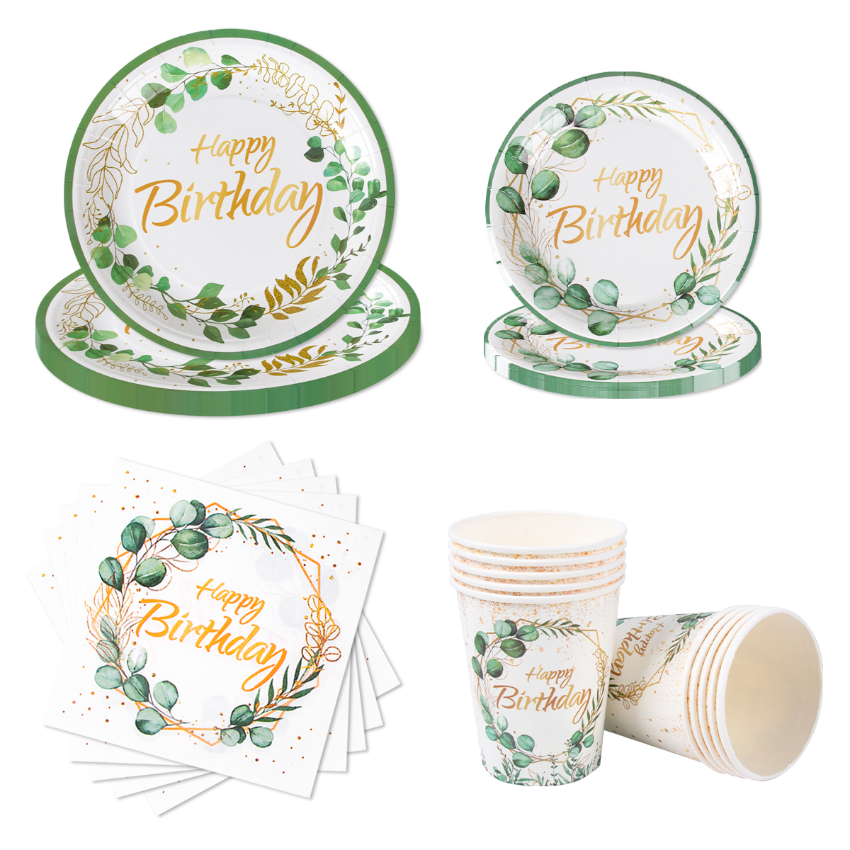 Green Eucalyptus Leaf Happy Bi - Table Cloth Disposable 리뷰 및 가격